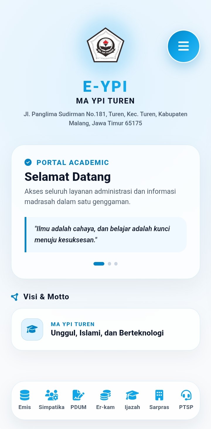 E-YPI Application Smartphone View